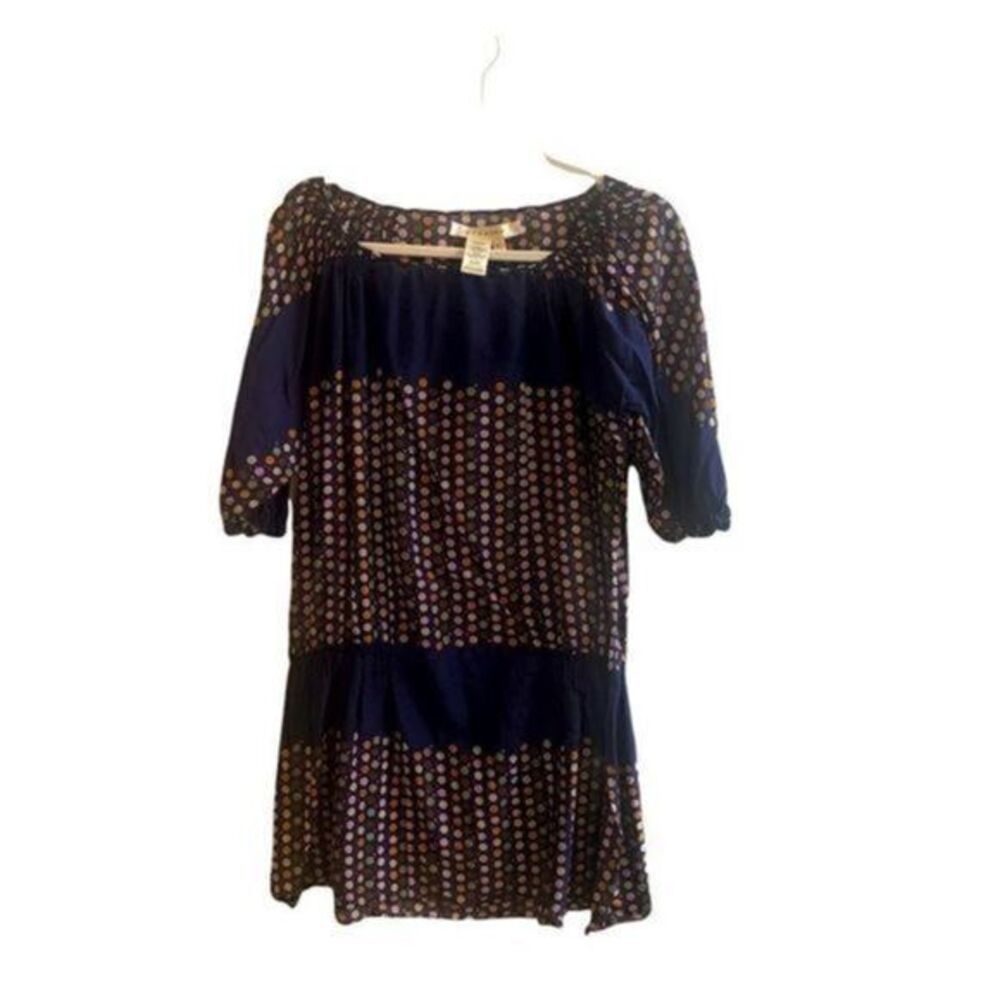 Vintage Studio M Silk Drop Waist Polkadot Mini‎ Dress